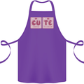 Cute Funny Periodic Table Cotton Apron 100% Organic Purple