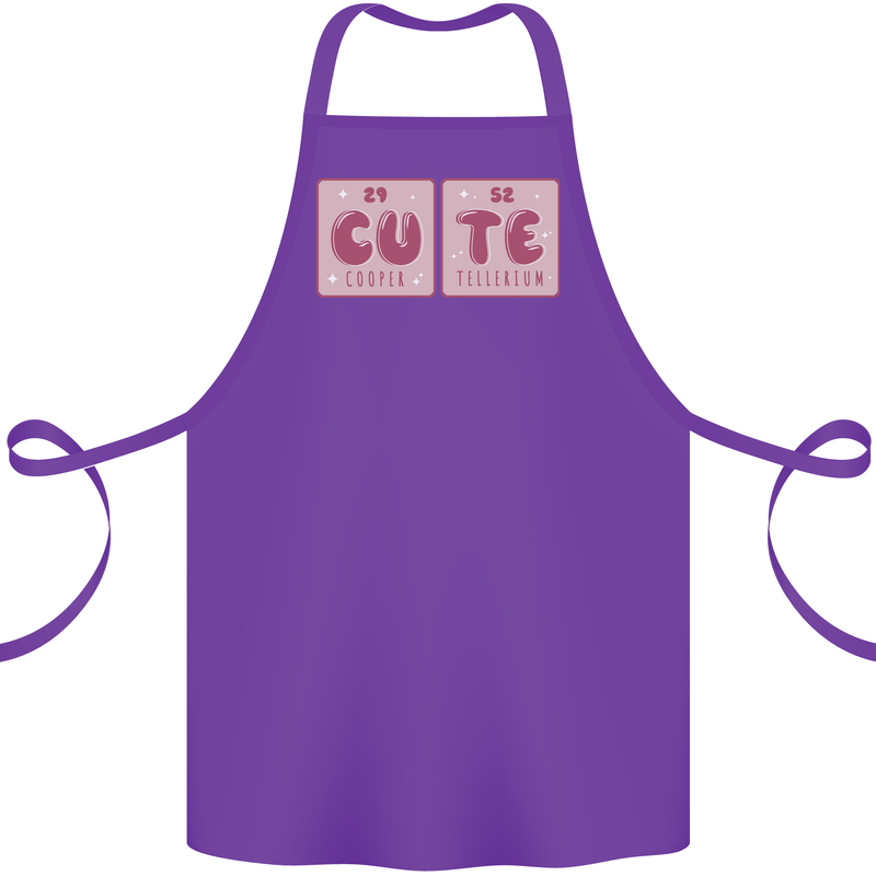 Cute Funny Periodic Table Cotton Apron 100% Organic Purple