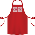 Cute Funny Periodic Table Cotton Apron 100% Organic Red