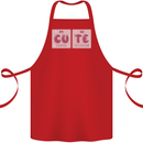 Cute Funny Periodic Table Cotton Apron 100% Organic Red
