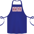 Cute Funny Periodic Table Cotton Apron 100% Organic Royal Blue