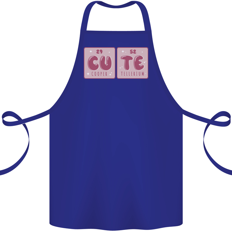 Cute Funny Periodic Table Cotton Apron 100% Organic Royal Blue