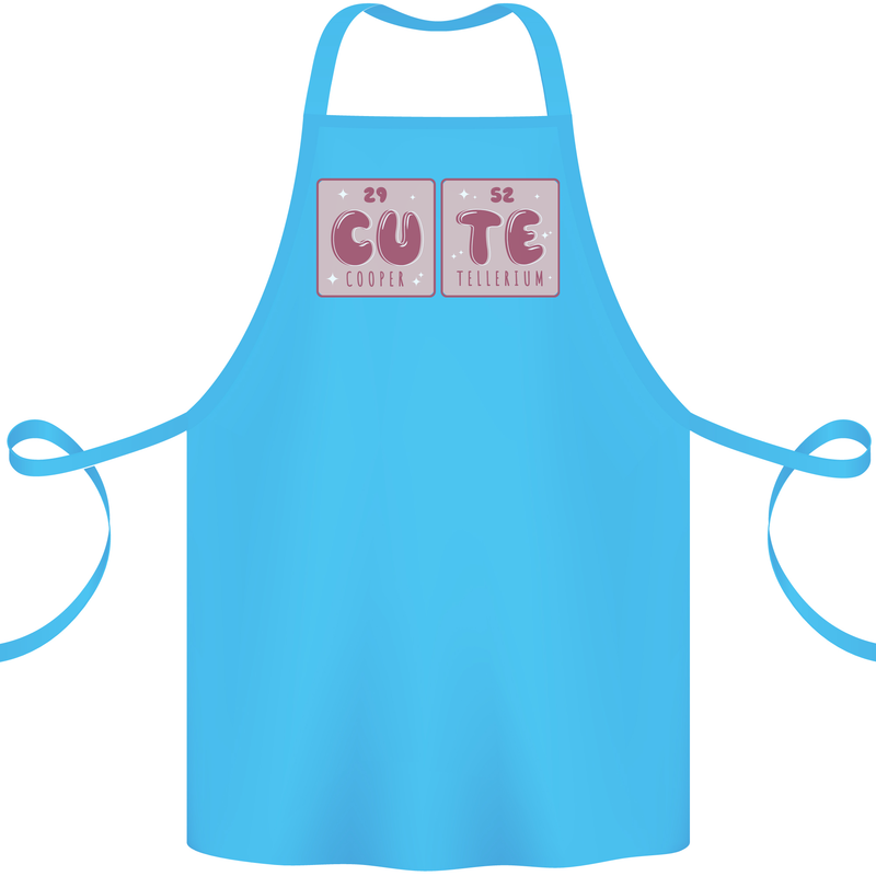 Cute Funny Periodic Table Cotton Apron 100% Organic Turquoise