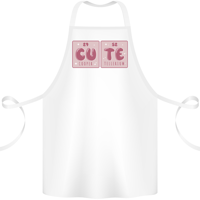 Cute Funny Periodic Table Cotton Apron 100% Organic White