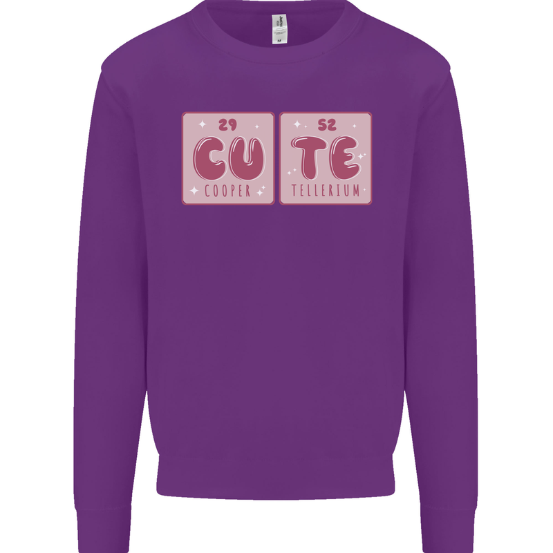 Cute Funny Periodic Table Kids Sweatshirt Jumper Purple