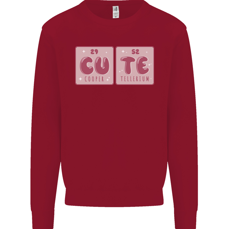 Cute Funny Periodic Table Kids Sweatshirt Jumper Red