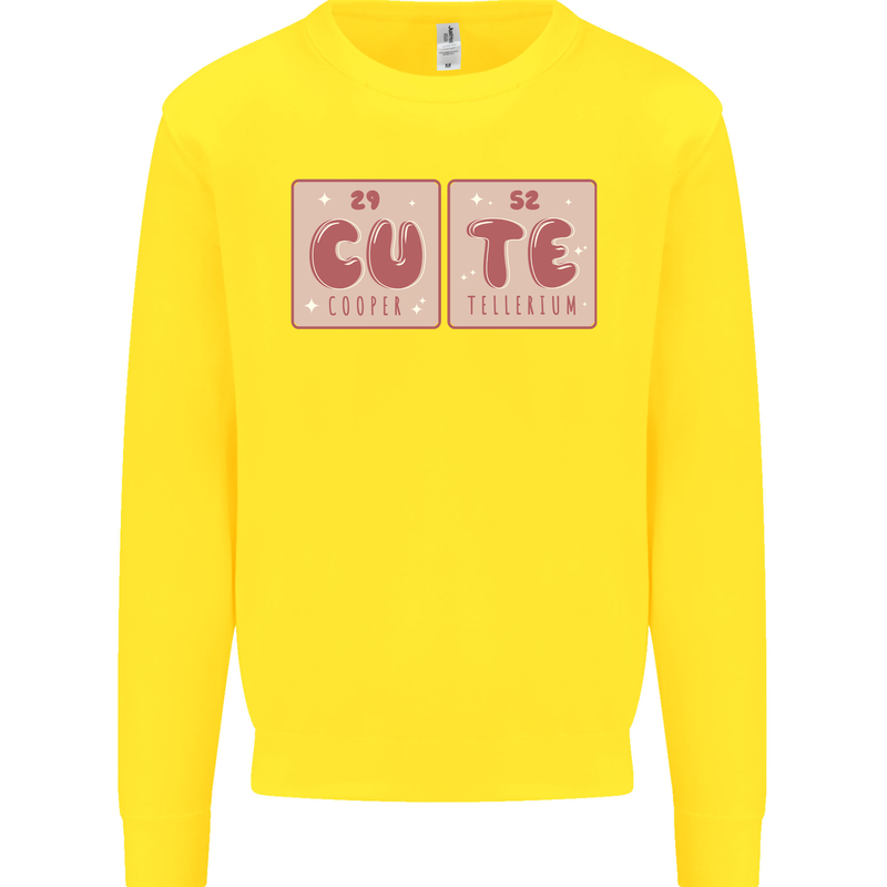 Cute Funny Periodic Table Kids Sweatshirt Jumper Yellow