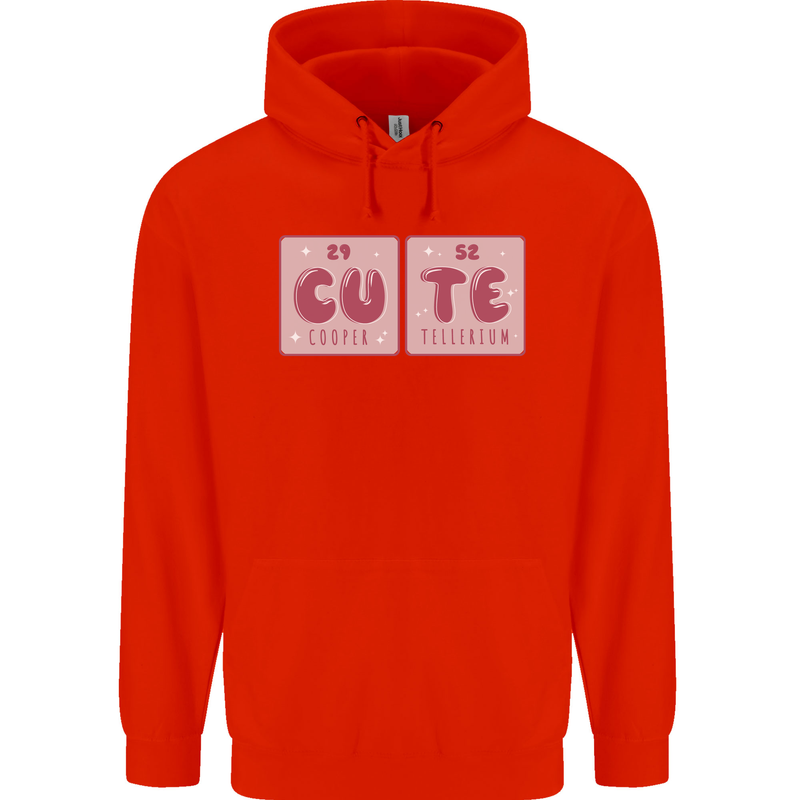 Cute Funny Periodic Table Mens 80% Cotton Hoodie Bright Red