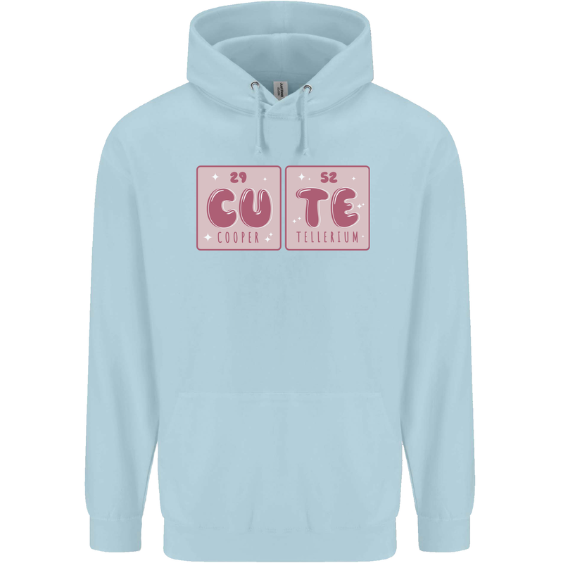 Cute Funny Periodic Table Mens 80% Cotton Hoodie Light Blue