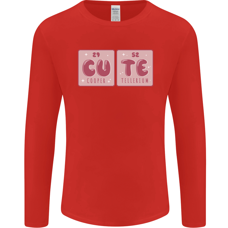 Cute Funny Periodic Table Mens Long Sleeve T-Shirt Red