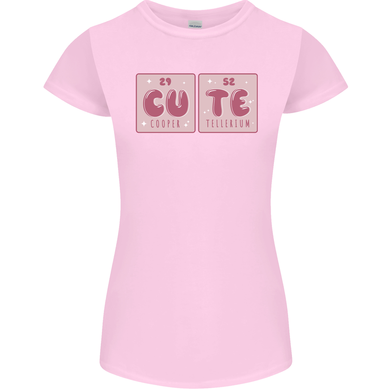 Cute Funny Periodic Table Womens Petite Cut T-Shirt Light Pink