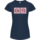 Cute Funny Periodic Table Womens Petite Cut T-Shirt Navy Blue
