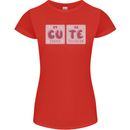 Cute Funny Periodic Table Womens Petite Cut T-Shirt Red