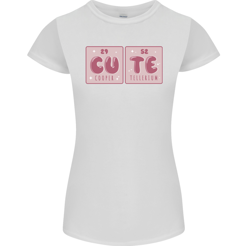 Cute Funny Periodic Table Womens Petite Cut T-Shirt White
