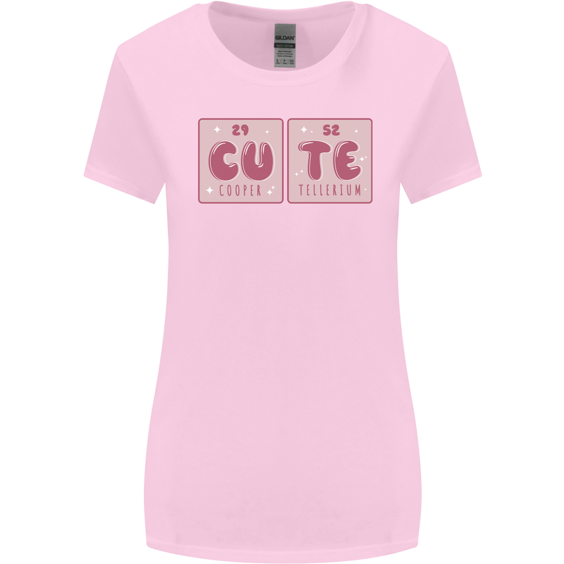 Cute Funny Periodic Table Womens Wider Cut T-Shirt Light Pink