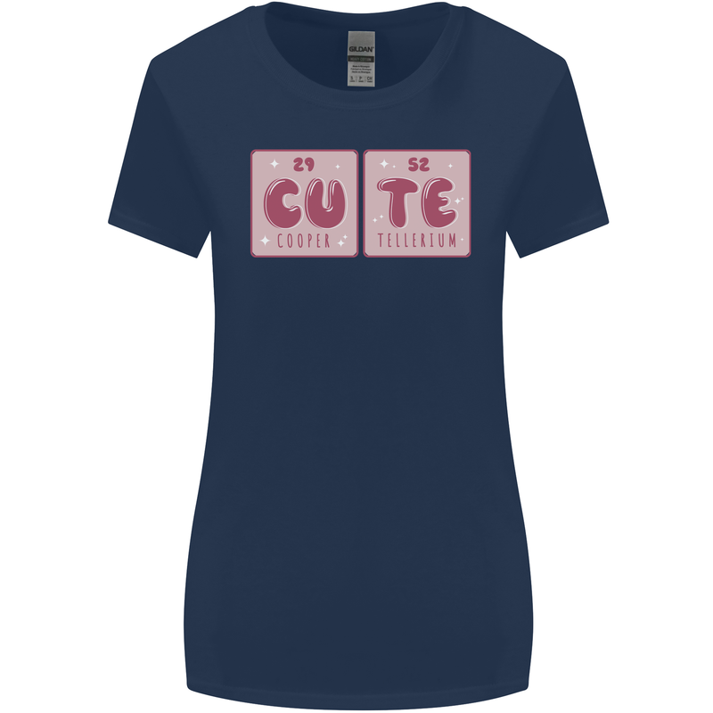 Cute Funny Periodic Table Womens Wider Cut T-Shirt Navy Blue