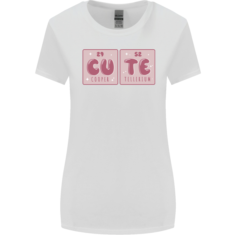 Cute Funny Periodic Table Womens Wider Cut T-Shirt White