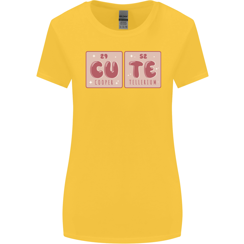 Cute Funny Periodic Table Womens Wider Cut T-Shirt Yellow