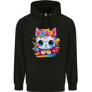Cute Kawaii Cat Childrens Kids Hoodie Black