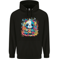 Cute Kawaii Panda Bear Mens 80% Cotton Hoodie Black