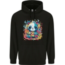 Cute Kawaii Panda Bear Mens 80% Cotton Hoodie Black