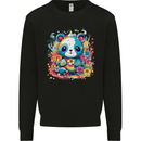 Cute Kawaii Panda Bear Mens Sweatshirt Jumper Black