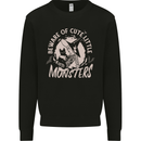 Cute Monsters Funny Halloween Cats & Witch Mens Sweatshirt Jumper Black