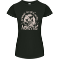 Cute Monsters Funny Halloween Cats & Witch Womens Petite Cut T-Shirt Black