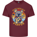 Cute Ukulele Player Koala Bear Mens Cotton T-Shirt Tee Top Maroon