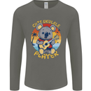 Cute Ukulele Player Koala Bear Mens Long Sleeve T-Shirt Charcoal
