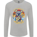 Cute Ukulele Player Koala Bear Mens Long Sleeve T-Shirt Sports Grey