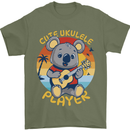 Cute Ukulele Player Koala Bear Mens T-Shirt 100% Cotton Military Green