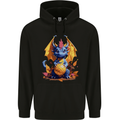 Cute Volleyball Dragon Kawaii Mens 80% Cotton Hoodie Black