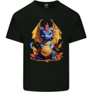 Cute Volleyball Dragon Kawaii Mens Cotton T-Shirt Tee Top Black