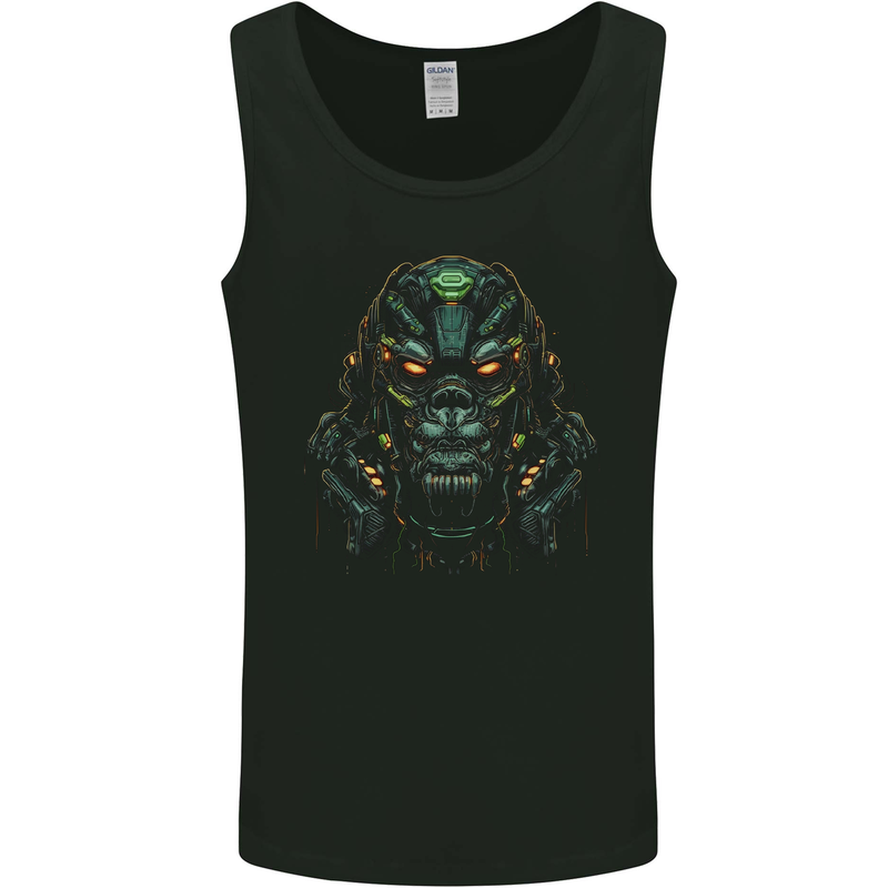 Cyber Gorilla Ape Fantasy Mens Vest Tank Top Black