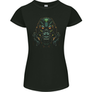 Cyber Gorilla Ape Fantasy Womens Petite Cut T-Shirt Black