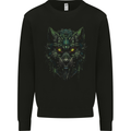 Cyber Wolf Werewolf Lycan Mens Sweatshirt Jumper Black