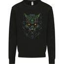 Cyber Wolf Werewolf Lycan Mens Sweatshirt Jumper Black