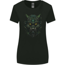 Cyber Wolf Werewolf Lycan Womens Wider Cut T-Shirt Black