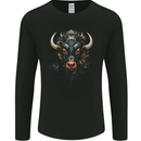 Cyberbull Cyborg Bull Steampunk Fantasy Cow Mens Long Sleeve T-Shirt Black