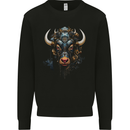 Cyberbull Cyborg Bull Steampunk Fantasy Cow Mens Sweatshirt Jumper Black