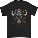 Cyberbull Cyborg Bull Steampunk Fantasy Cow Mens T-Shirt 100% Cotton Black