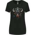 Cyberbull Cyborg Bull Steampunk Fantasy Cow Womens Wider Cut T-Shirt Black