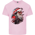 Cyberpunk Santa Claus Christmas Xmas Kids T-Shirt Childrens Light Pink