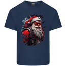 Cyberpunk Santa Claus Christmas Xmas Kids T-Shirt Childrens Navy Blue