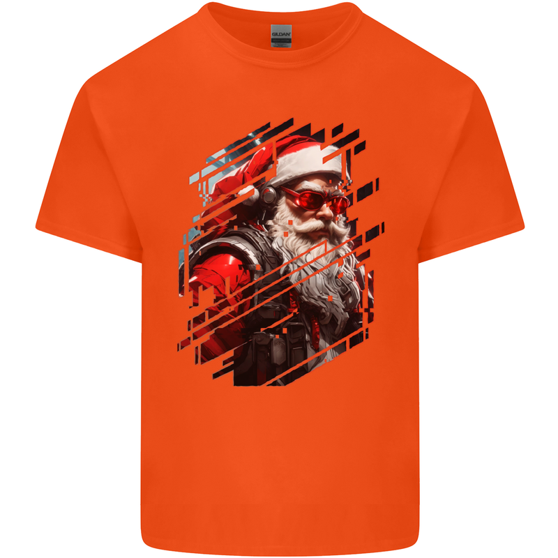 Cyberpunk Santa Claus Christmas Xmas Kids T-Shirt Childrens Orange