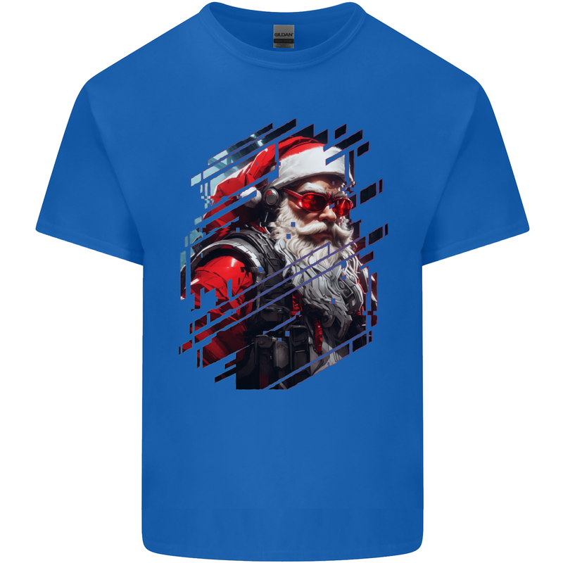 Cyberpunk Santa Claus Christmas Xmas Kids T-Shirt Childrens Royal Blue
