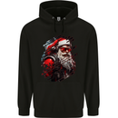 Cyberpunk Santa Claus Christmas Xmas Mens 80% Cotton Hoodie Black