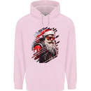 Cyberpunk Santa Claus Christmas Xmas Mens 80% Cotton Hoodie Light Pink