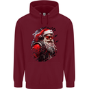 Cyberpunk Santa Claus Christmas Xmas Mens 80% Cotton Hoodie Maroon